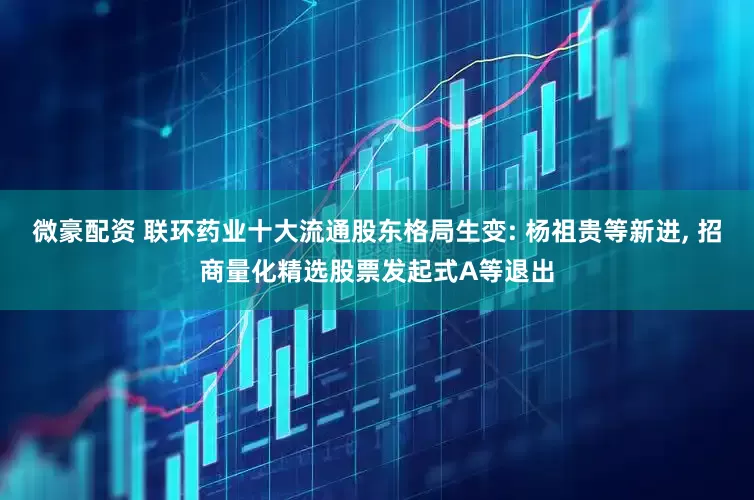 微豪配资 联环药业十大流通股东格局生变: 杨祖贵等新进, 招商量化精选股票发起式A等退出